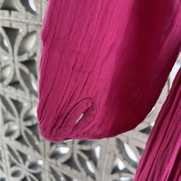 Free People Lovers Lane Pink Cotton Gauze Maxi Dress Size Small - Picture 5 of 16